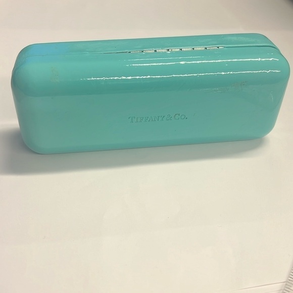 Tiffany & Co Teal Patent Clamshell Sunglasses Case - Picture 1 of 6
